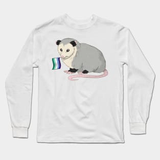 Gay Man Pride Opossum Long Sleeve T-Shirt